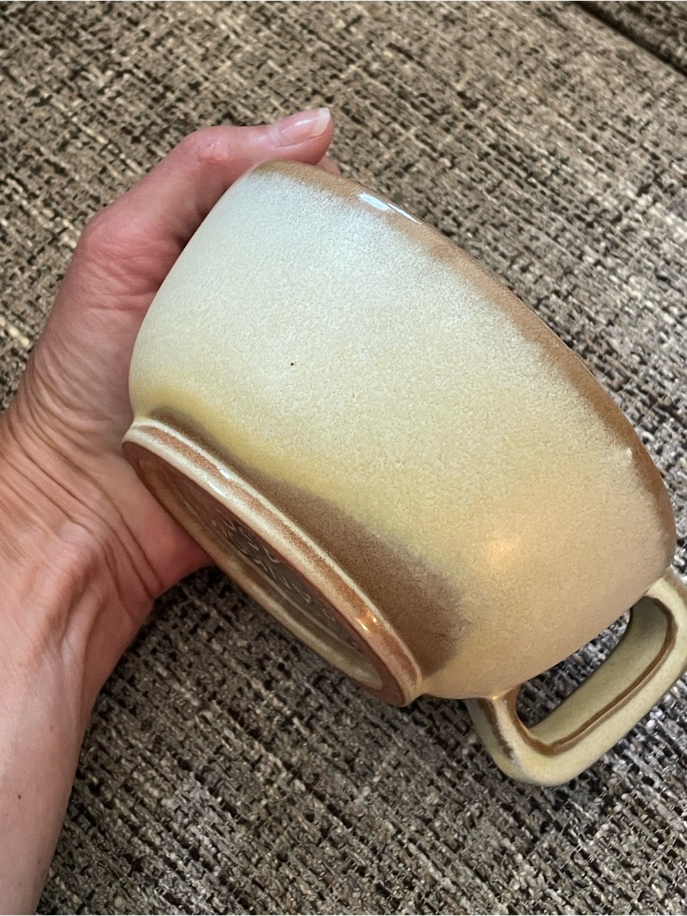 Earthtone Ceramic Mug in Beige and Brown